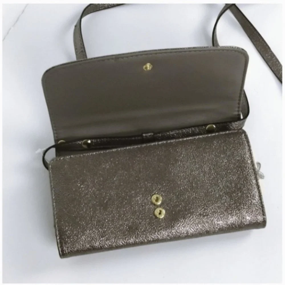 A New Day Women's Gunmetal Metallic Faux Leather Wallet on a String - Picture 3 of 5